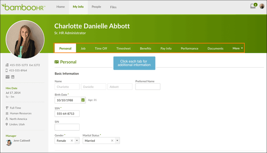 Screenshot from BambooHR