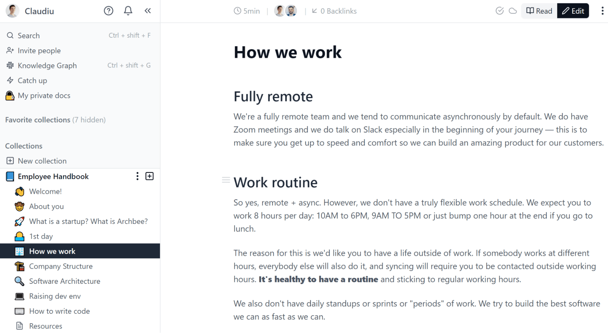 Quality documentation software, such as Archbee