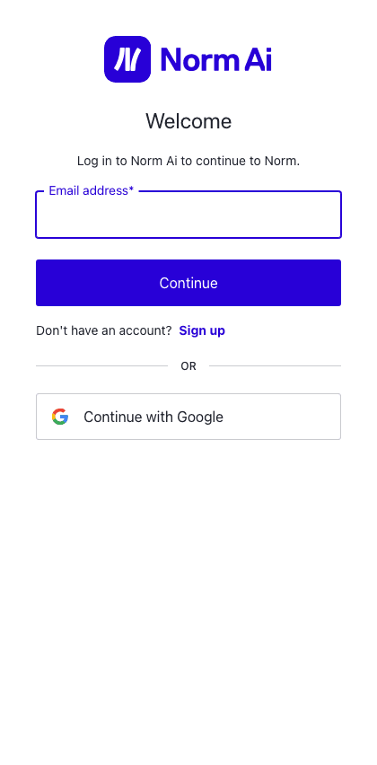 Norm documentation portal mobile view