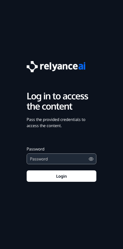 Relyance documentation portal mobile view