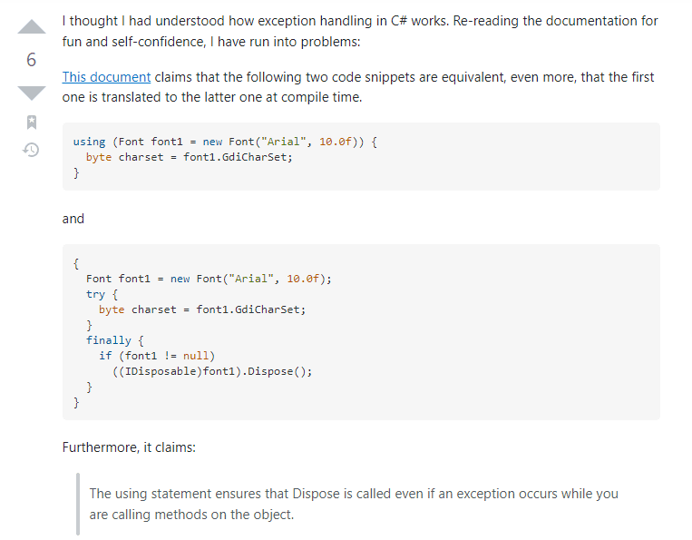 Exception handling example