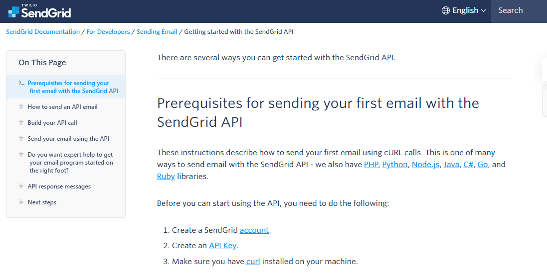 Getting started with the SendGrid API