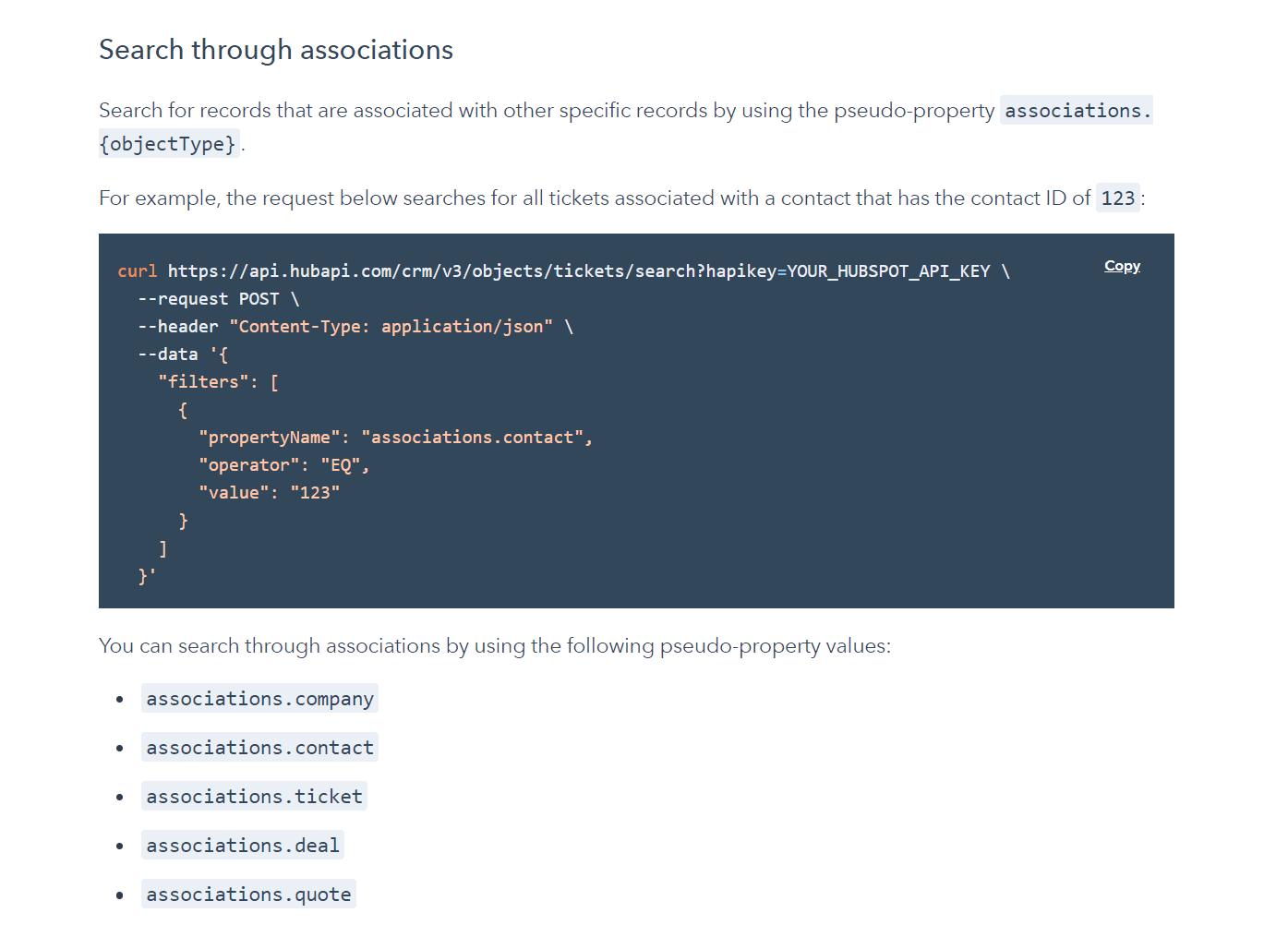 HubSpot’s CRM API documentation