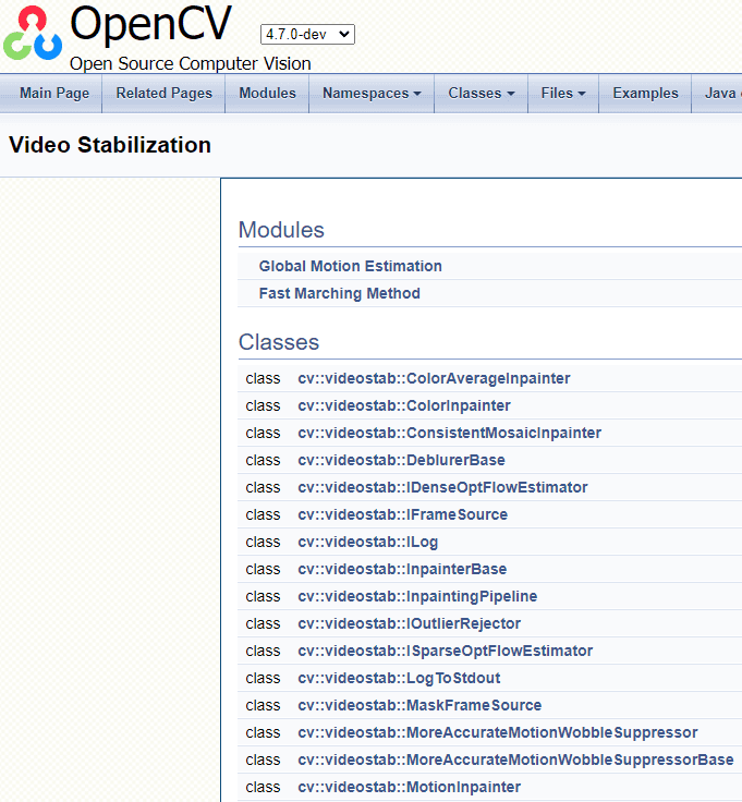 OpenCV’s API documentation