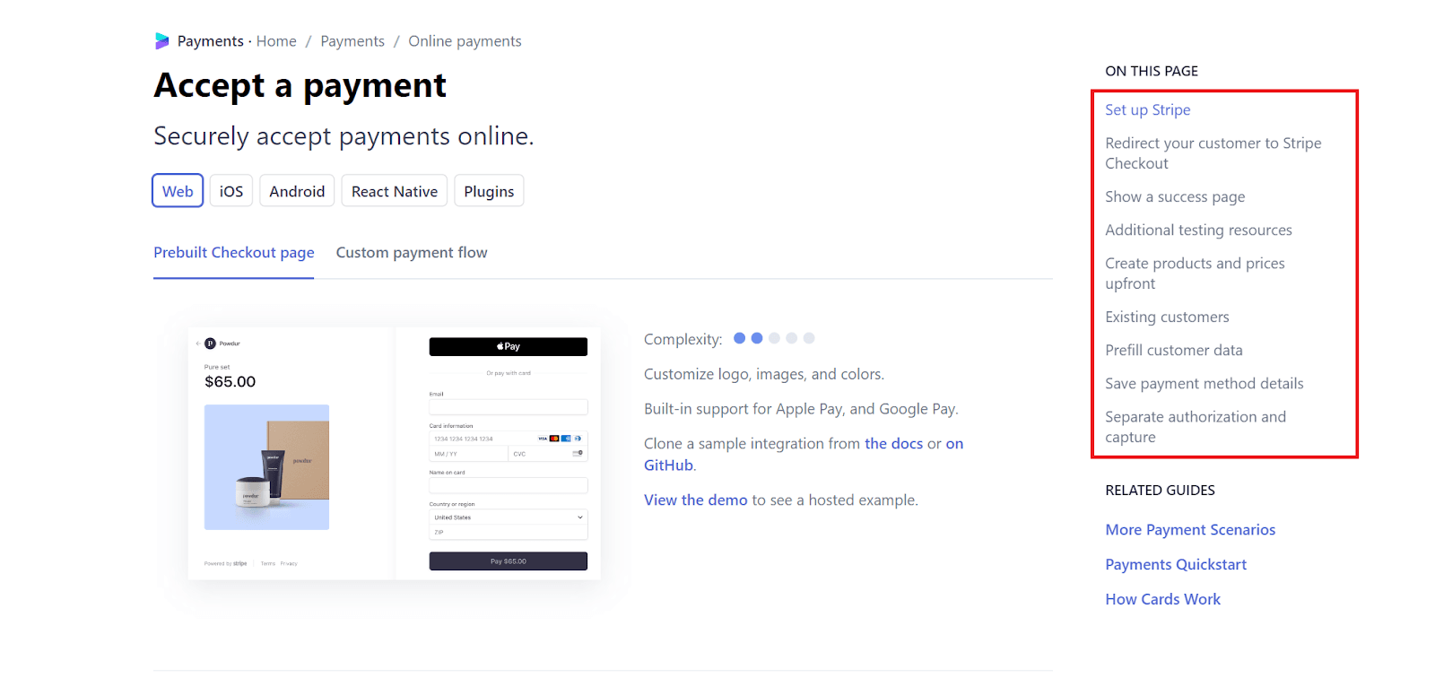 Stripe documentation
