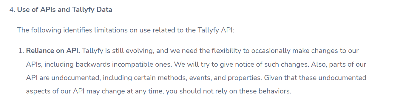 Use of APIs and Tallyfy Data