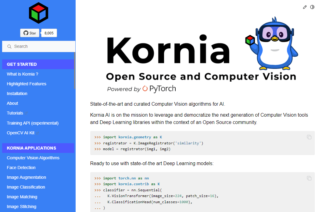korina - open source and computer vision