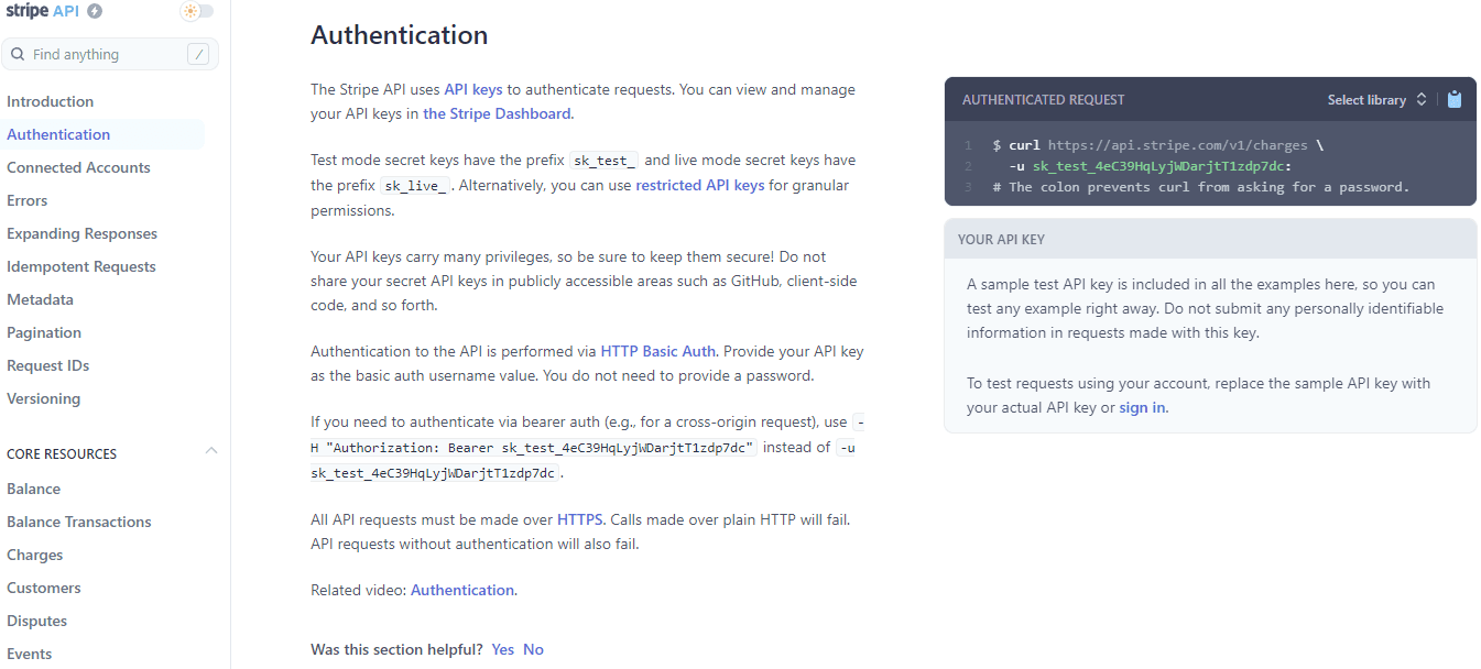 Stripe API Reference
