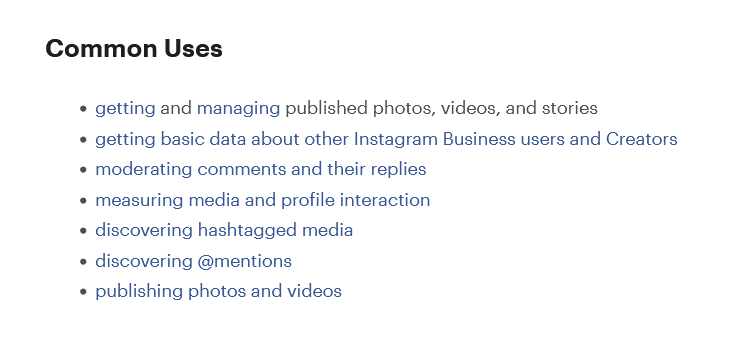 Instagram Graph API documentation