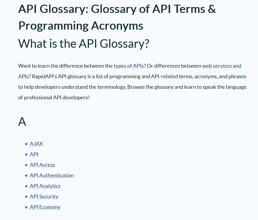 API Glossary: Glossary of API Terms & Programming Acronyms