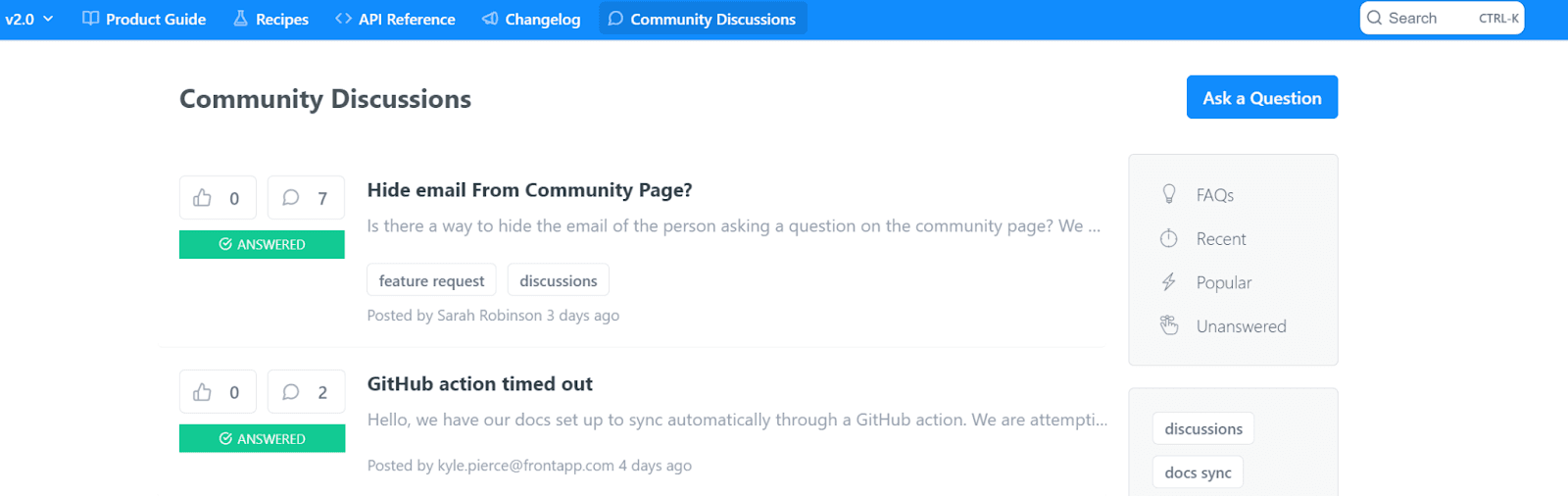 Community Discussions on ReadMe