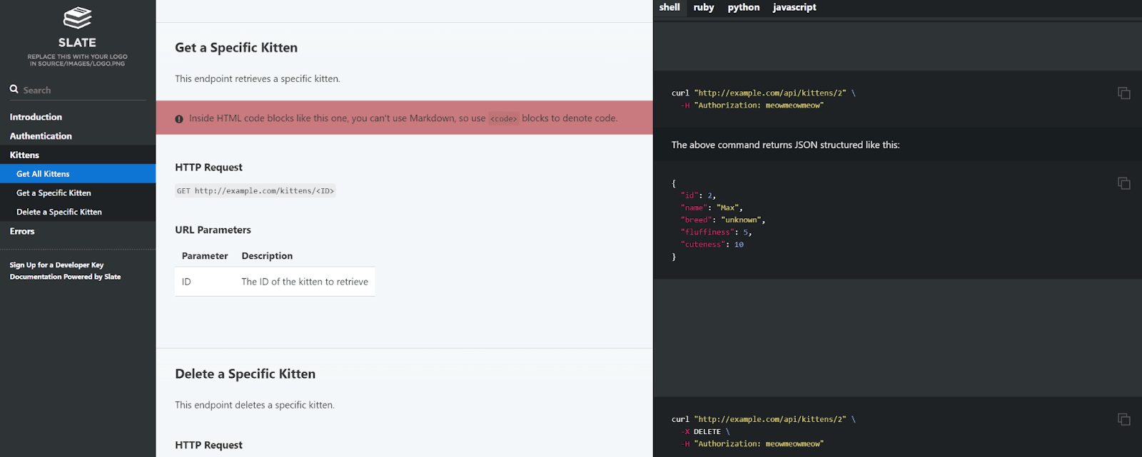 Classic three-panel outline with the table of contents on the left