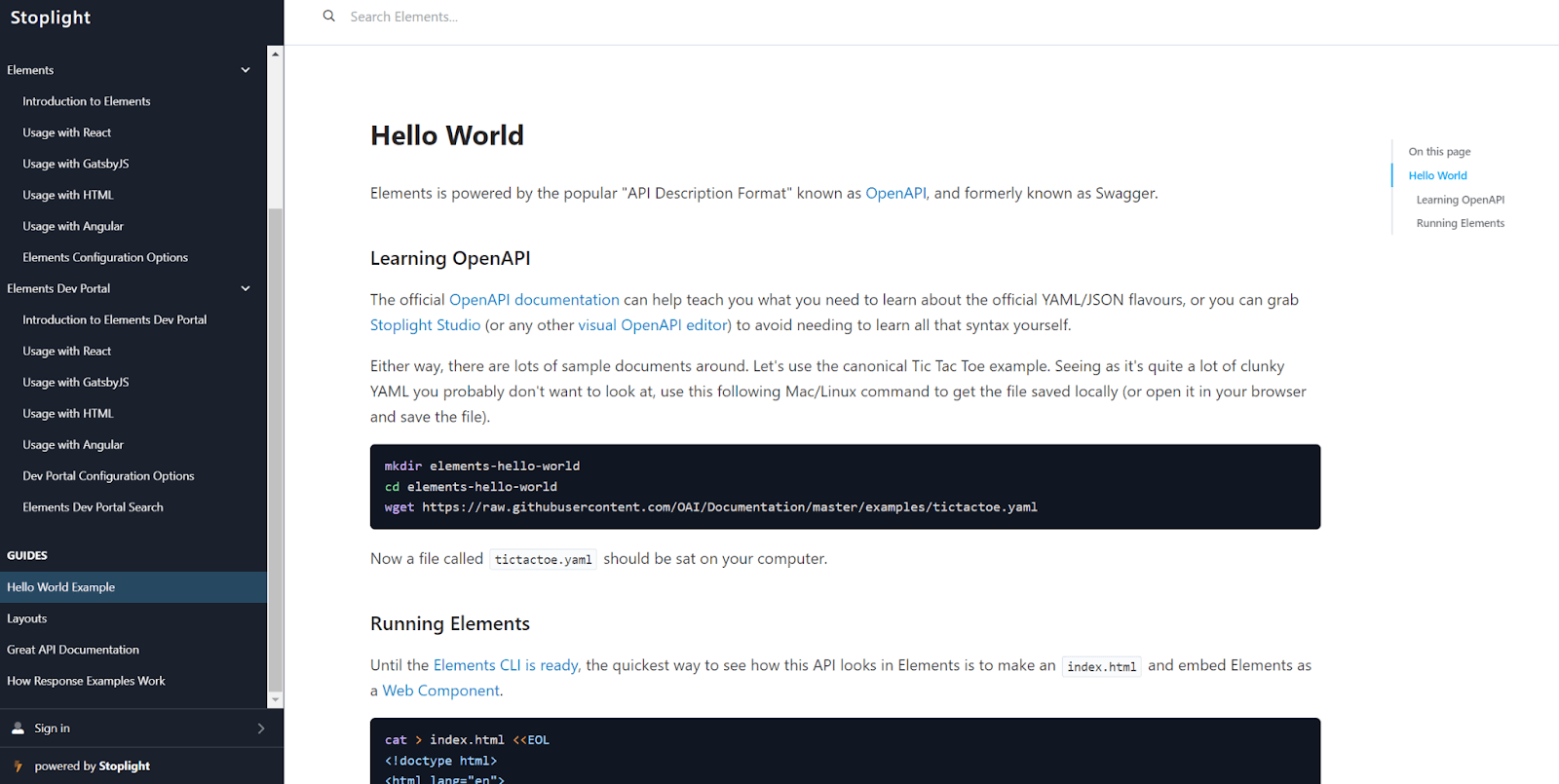 Stoplight Hello World