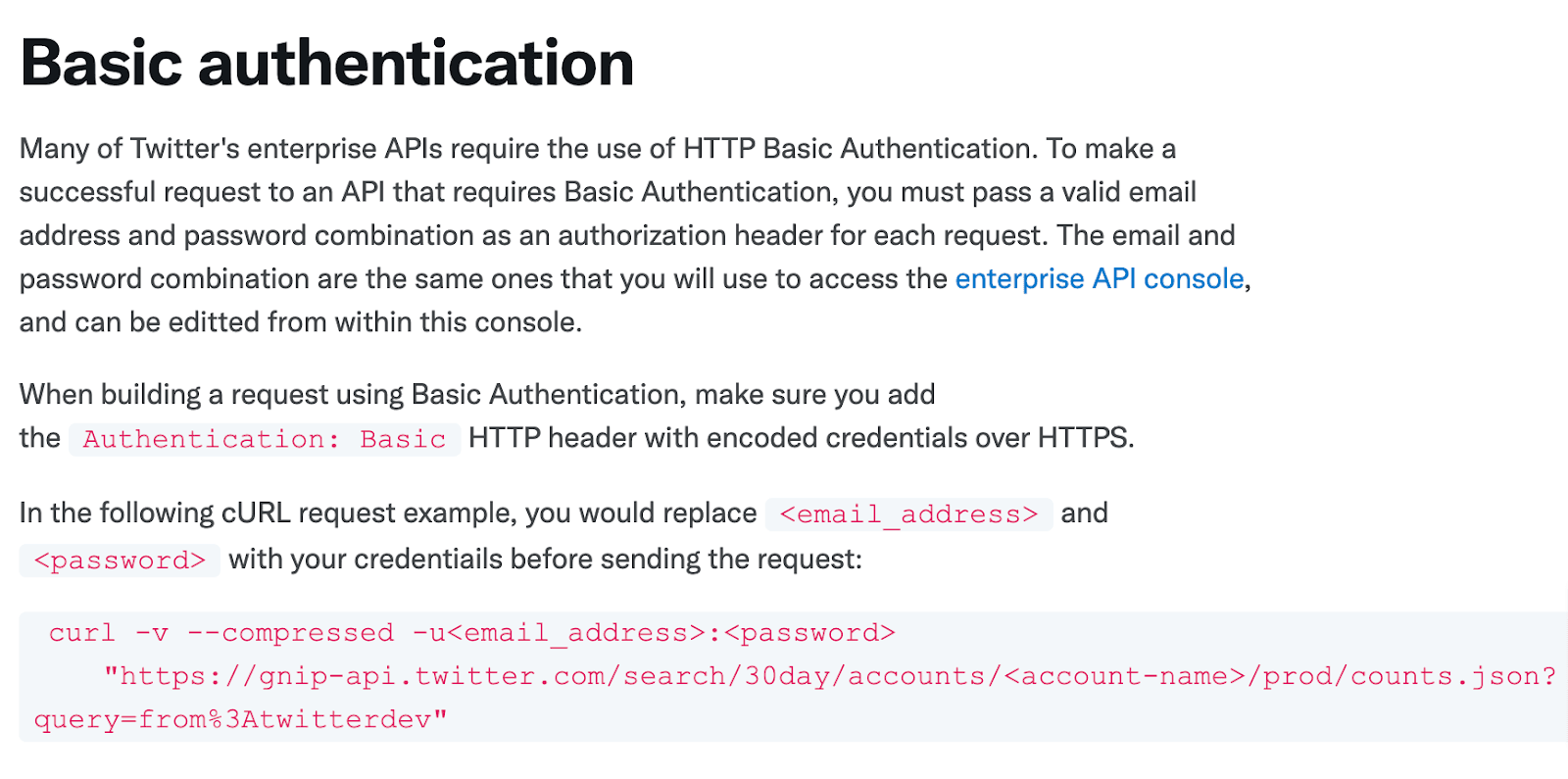 Twitter Basic authentication