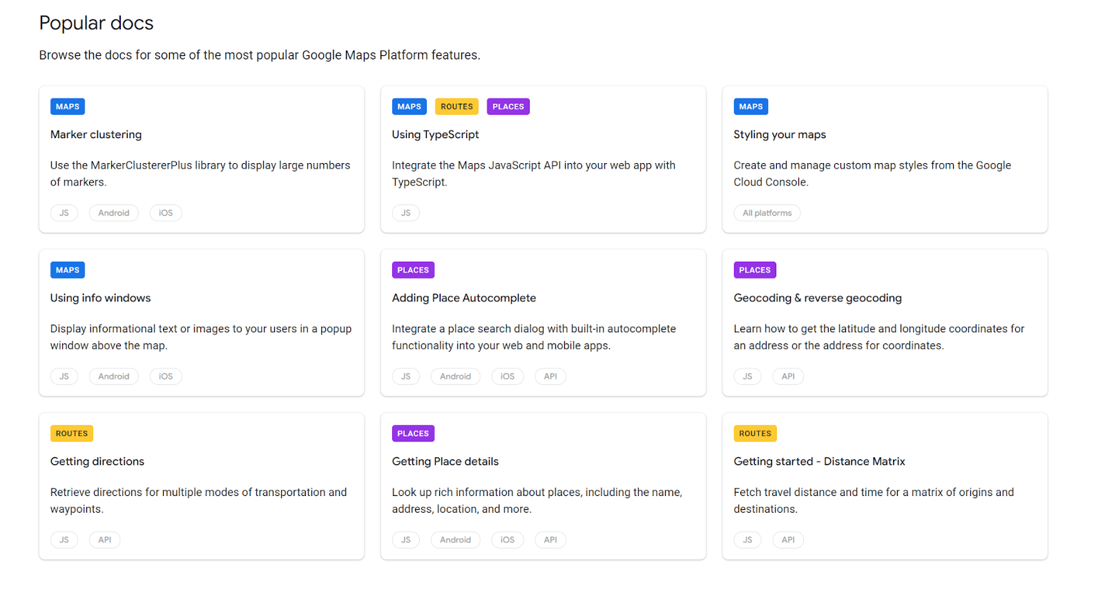 Google example of appropriate API