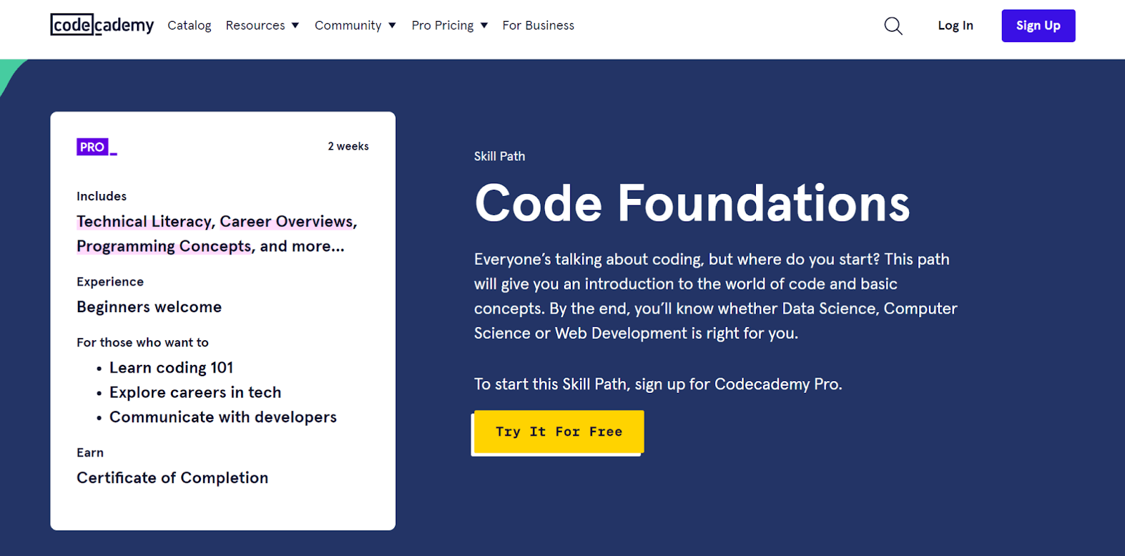 Codecademy Code Foundations