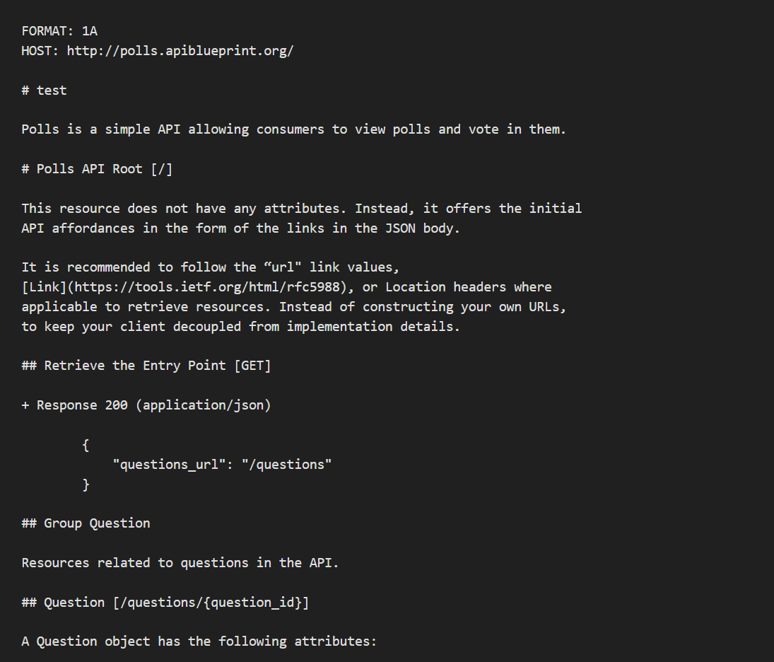 API Blueprint tutorial example