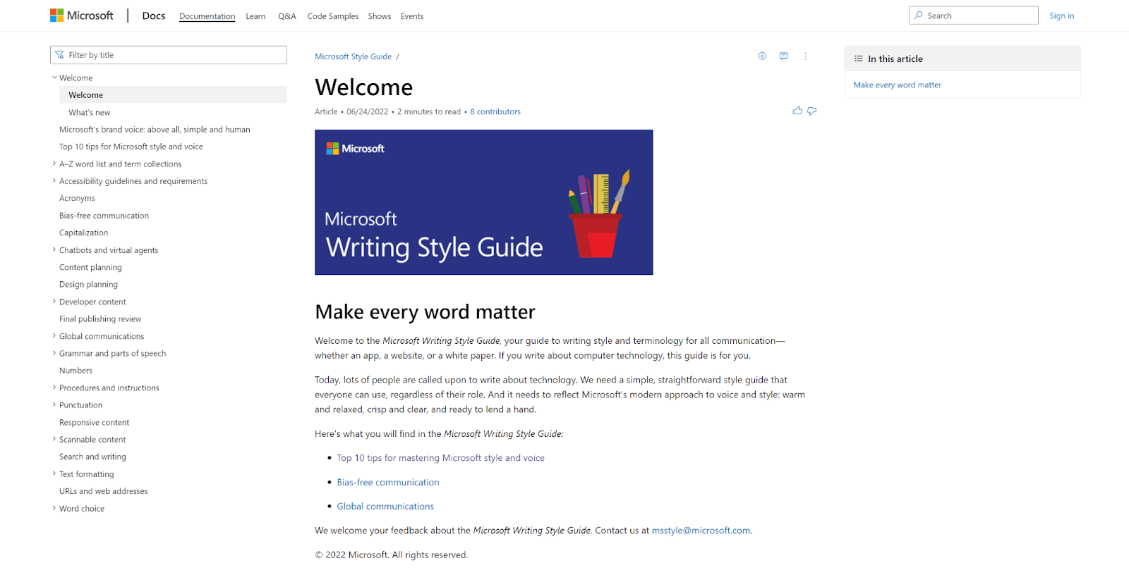Microsoft Writing Style Guide