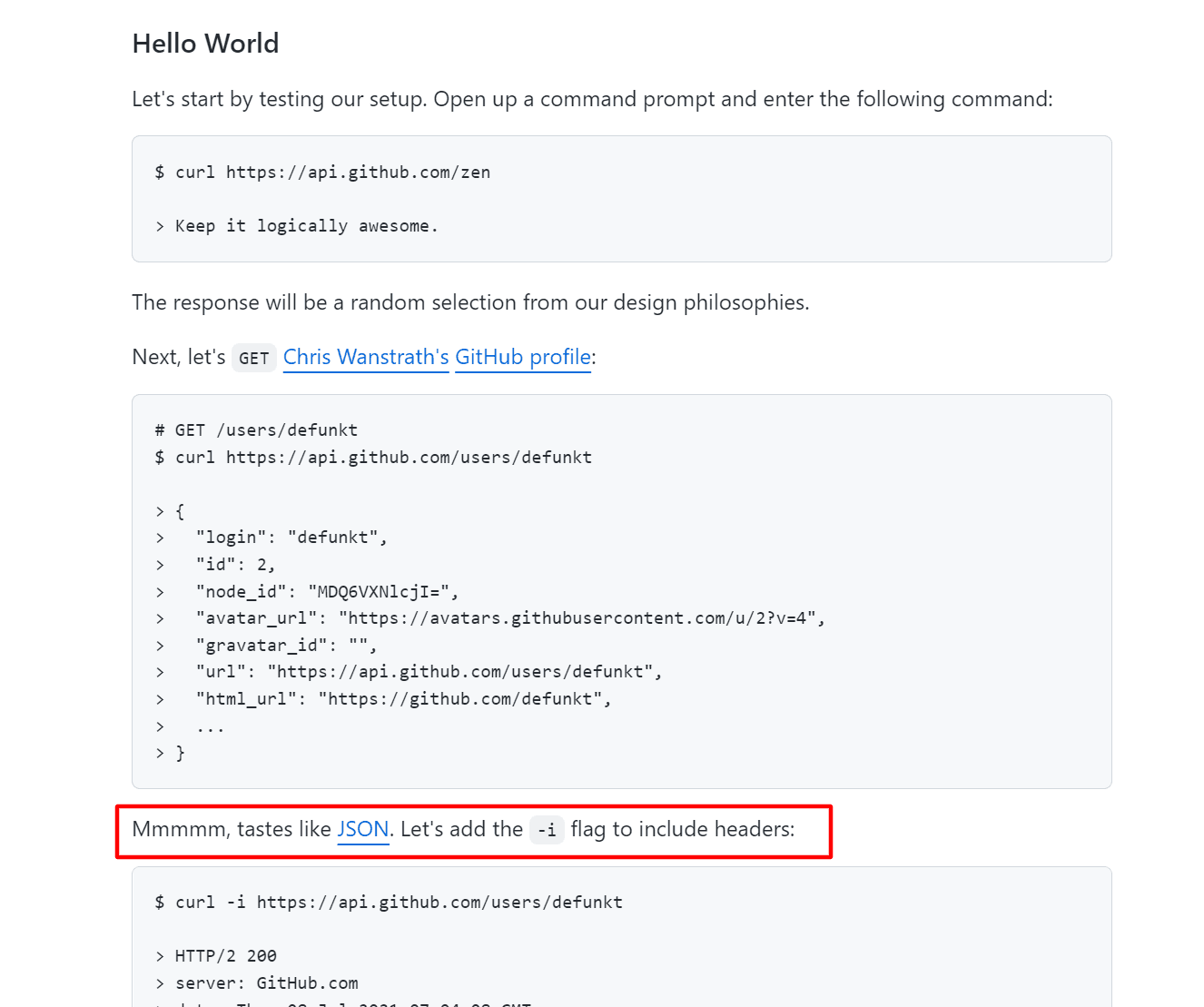 GitHub API documentation