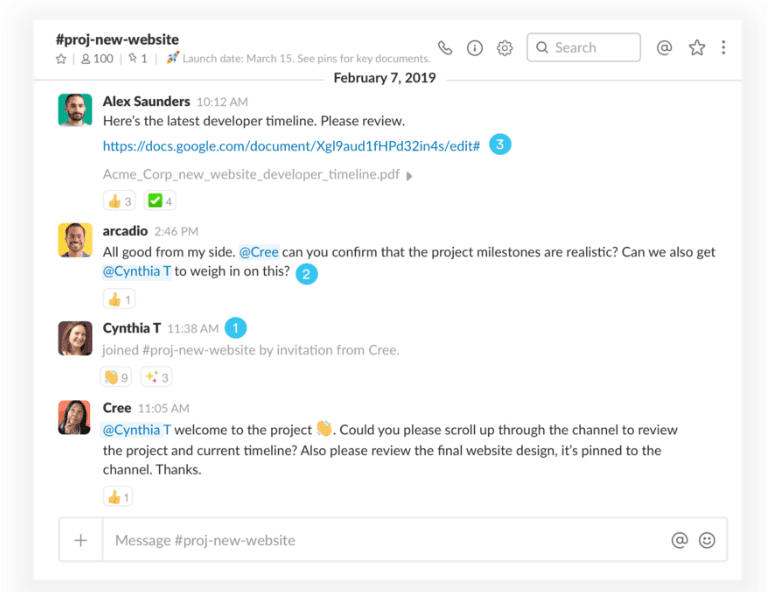 Slack channel dedicated to SME reviews