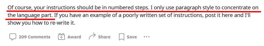 Advice of a Reddit user