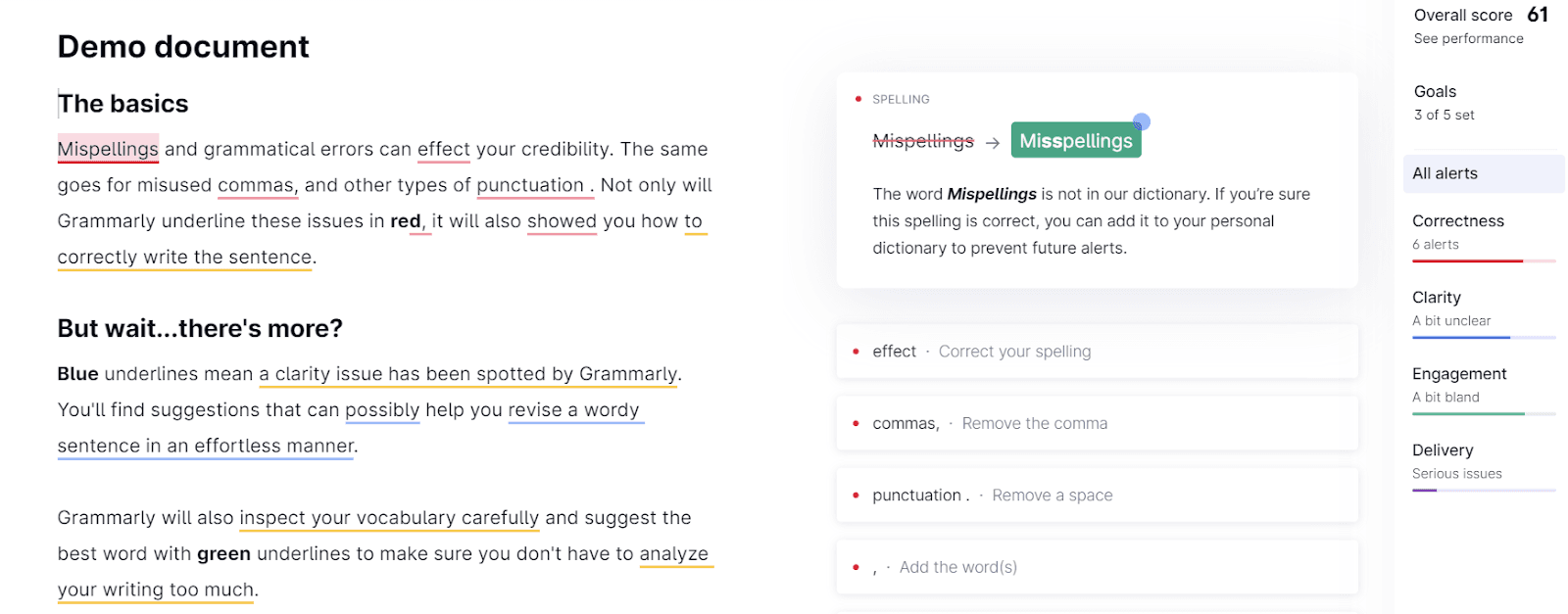 Grammarly can detect errors as well as give suggestions