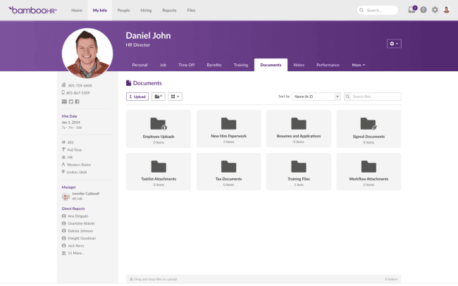 BambooHR offers a wide array of possibilities for creating a centralized employee database