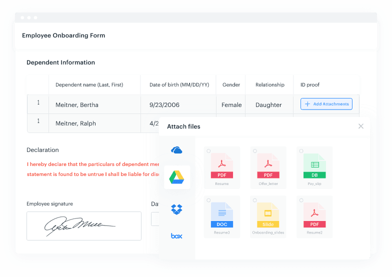 Kissflow enables you to share, sign and store sensitive documents and contracts
