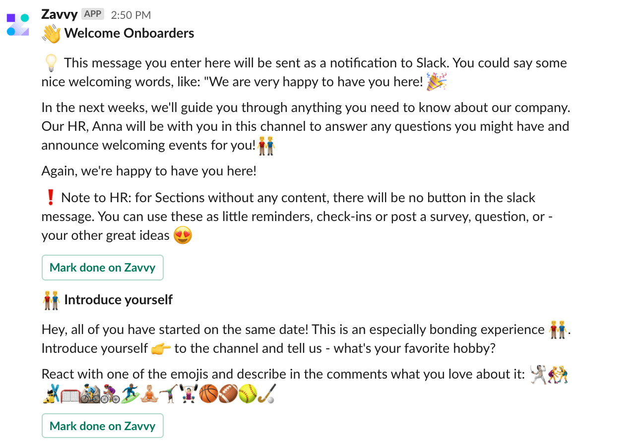 Zavvy Welcome Onboarders