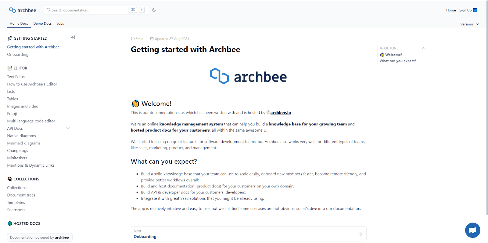 Getting started with Archbee