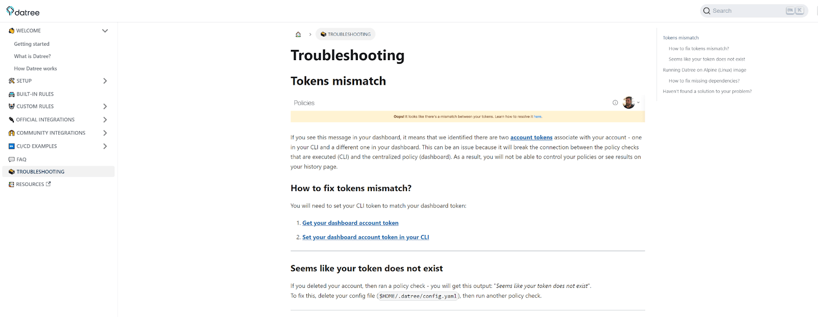 Datree Troubleshooting Page