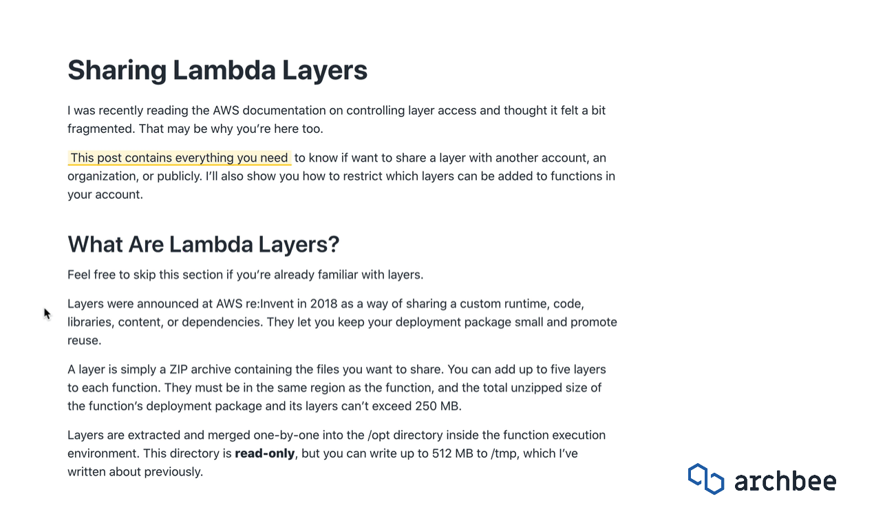 Archbee allows you to share documents with people outside your organization