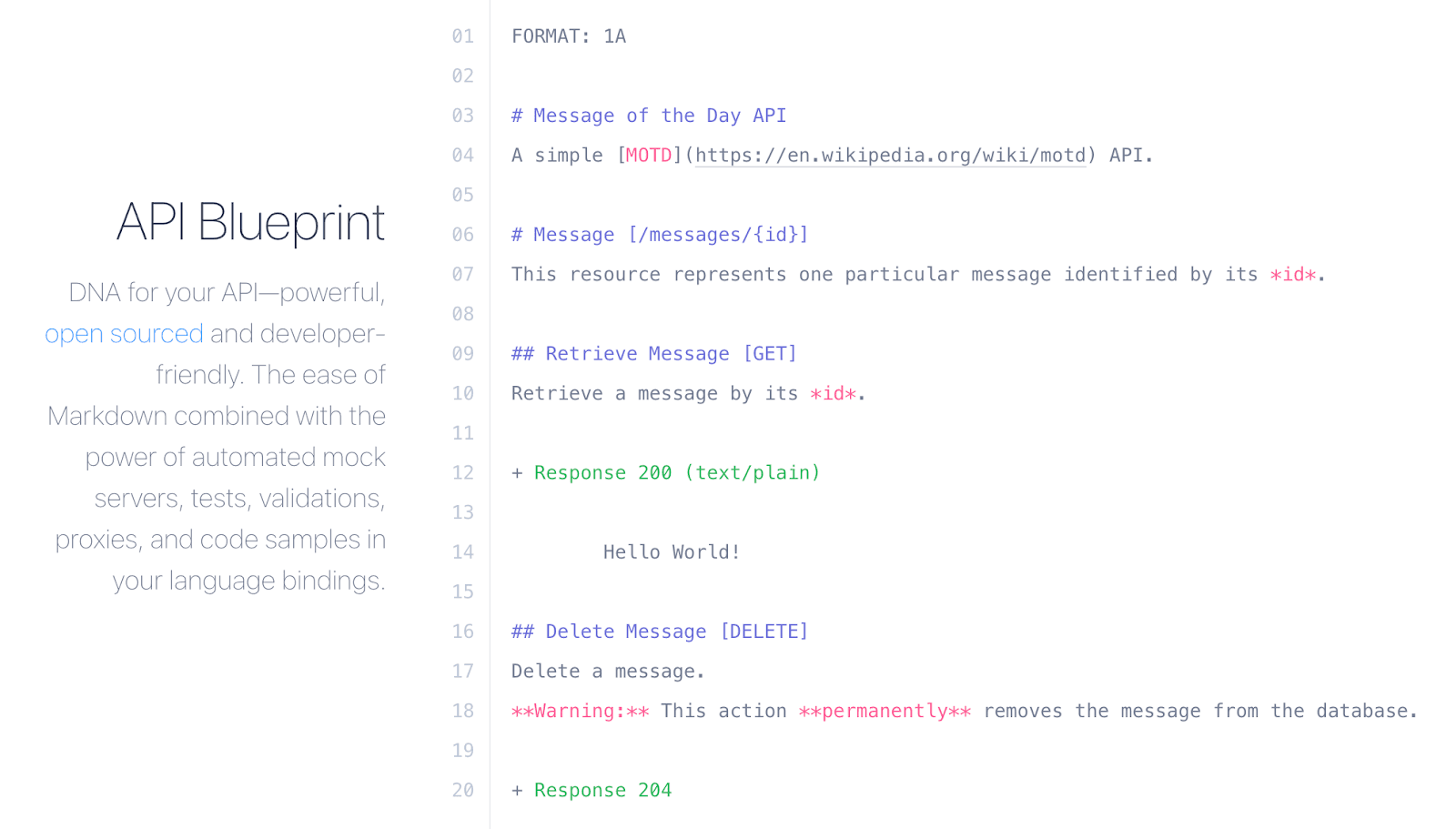 Example of Apiary editing