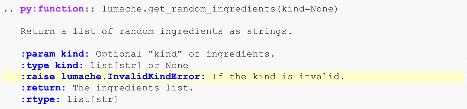 Sphinx code exception