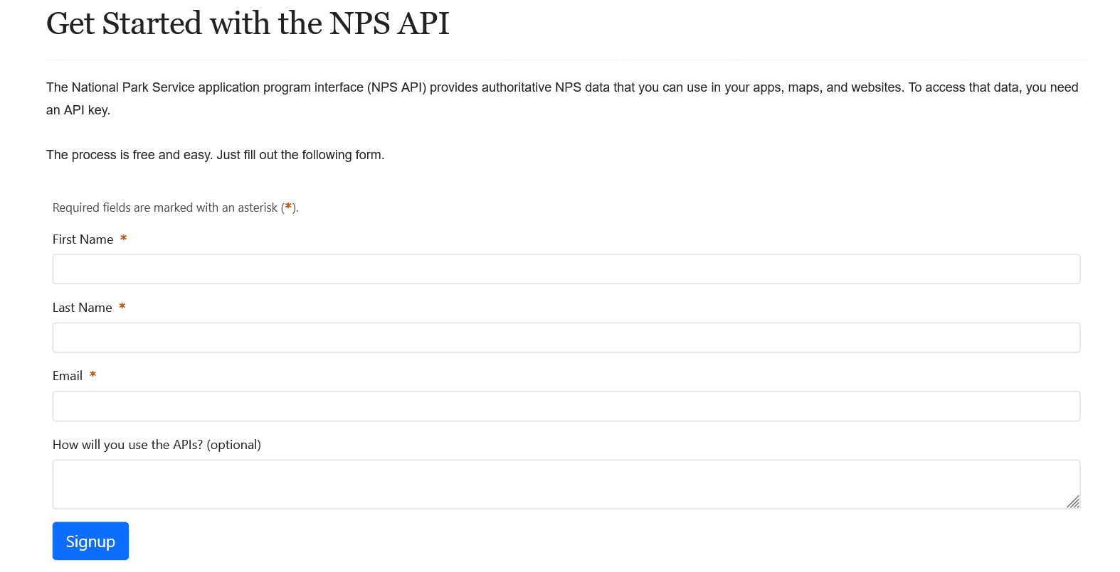 Get Started with the NPS API