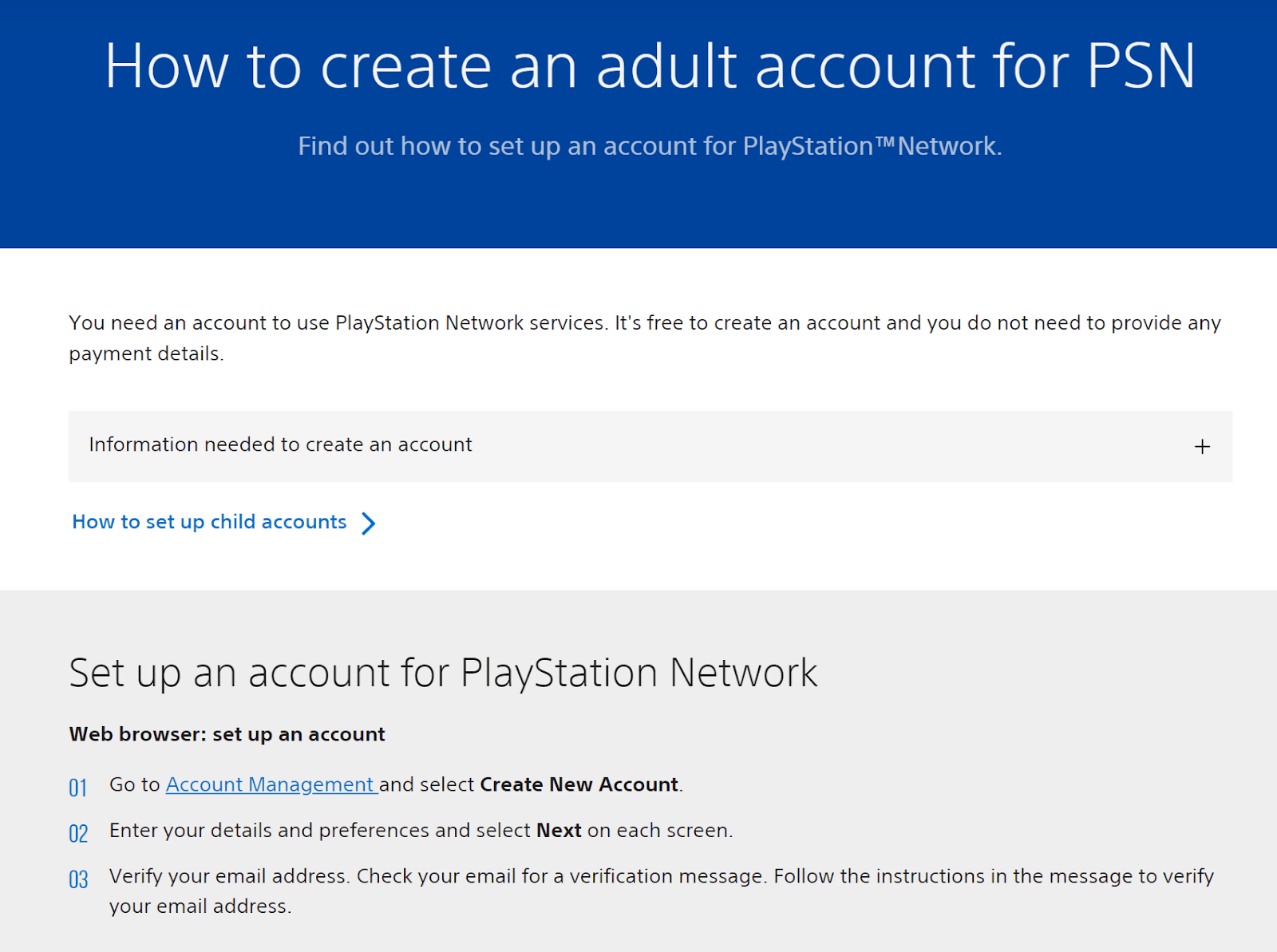 PlayStation’s guide for account creation