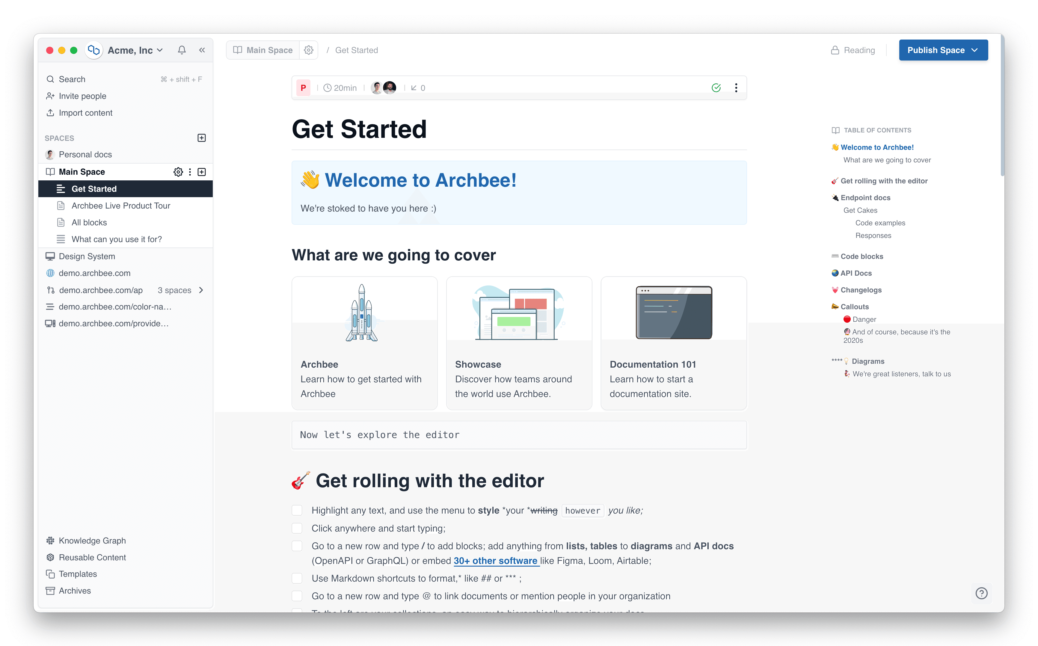 Heading and subheadings example