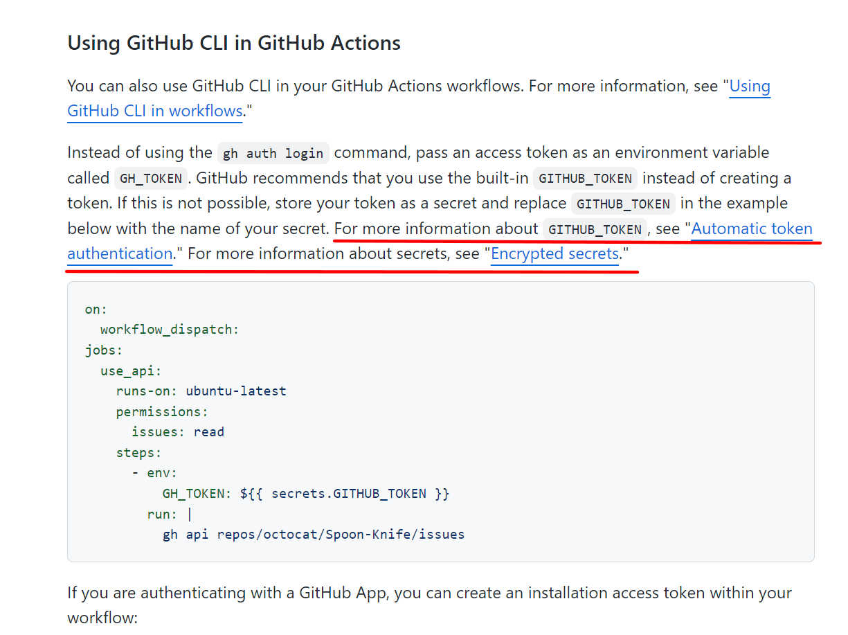 Using GitHubCLI in GitHub Actions