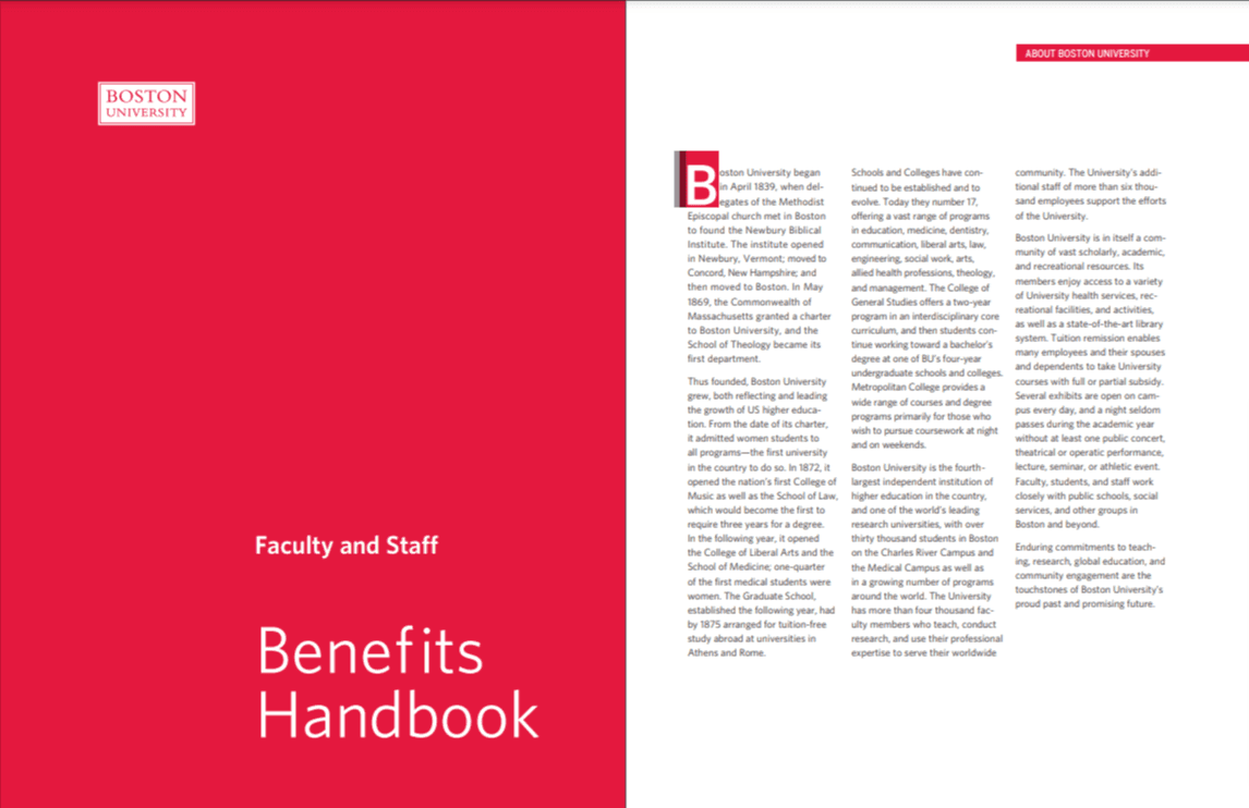 Boston University - Benefits Handbook