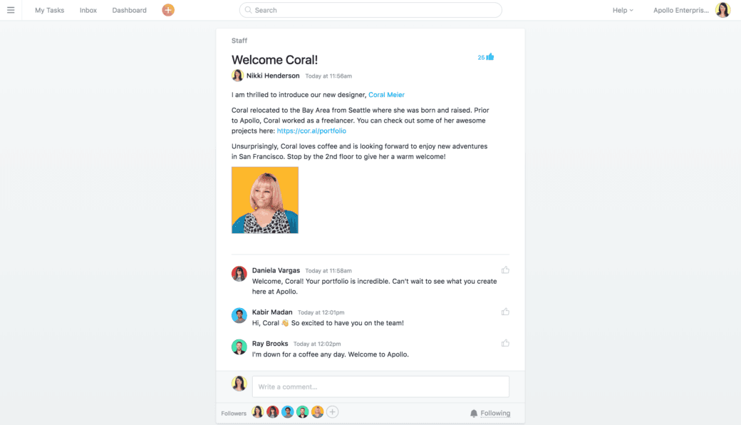 Screenshot from Asana Blog