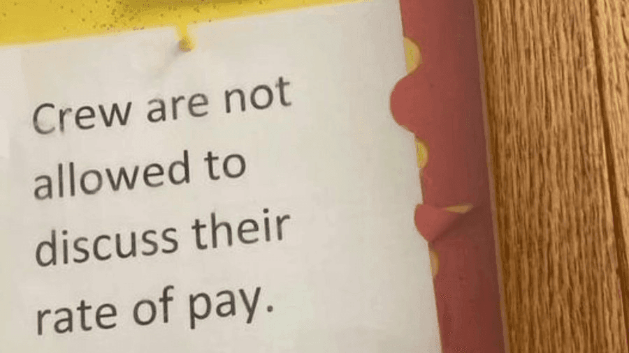 Bad example of text in employee handbook