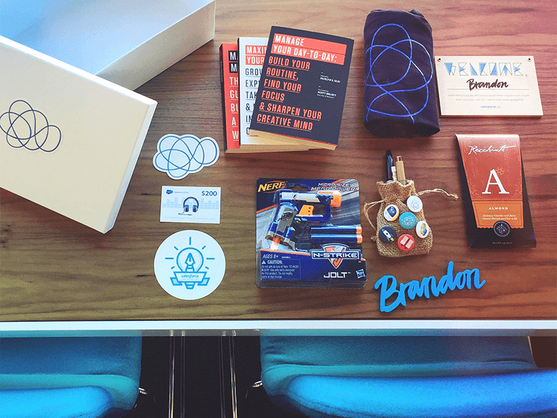 Salesforce greets new employees with a welcome kit