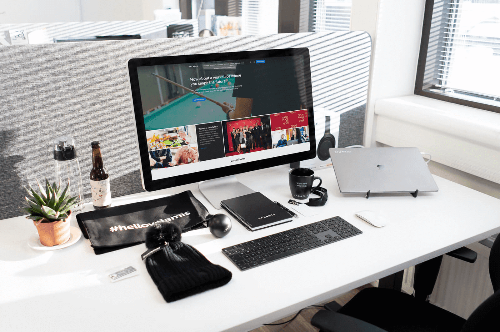 Example of new hire’s workstation by Valamis