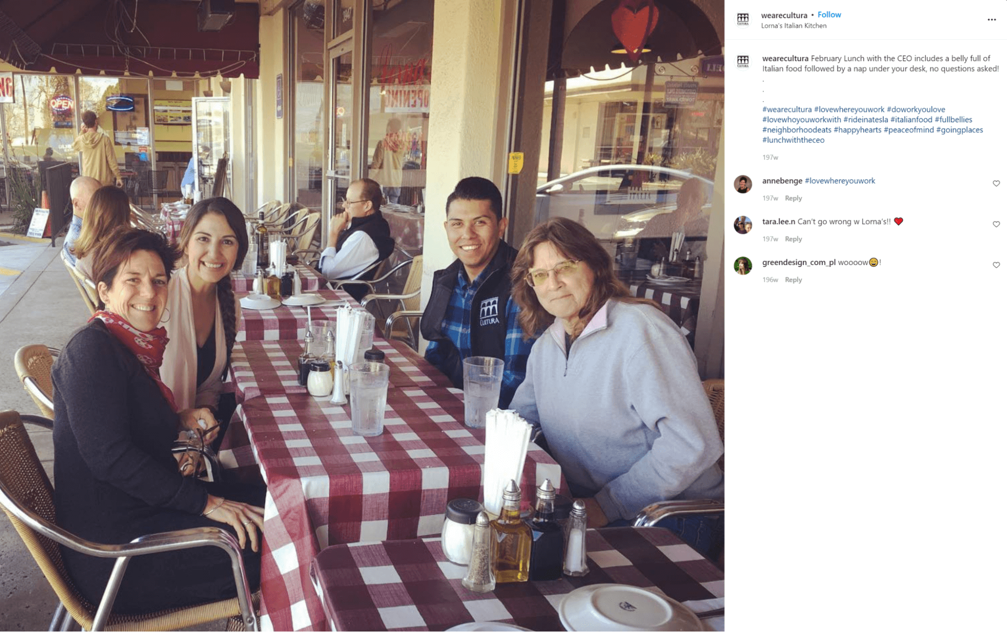 Instagram Post with CEO and other senior executives of a company