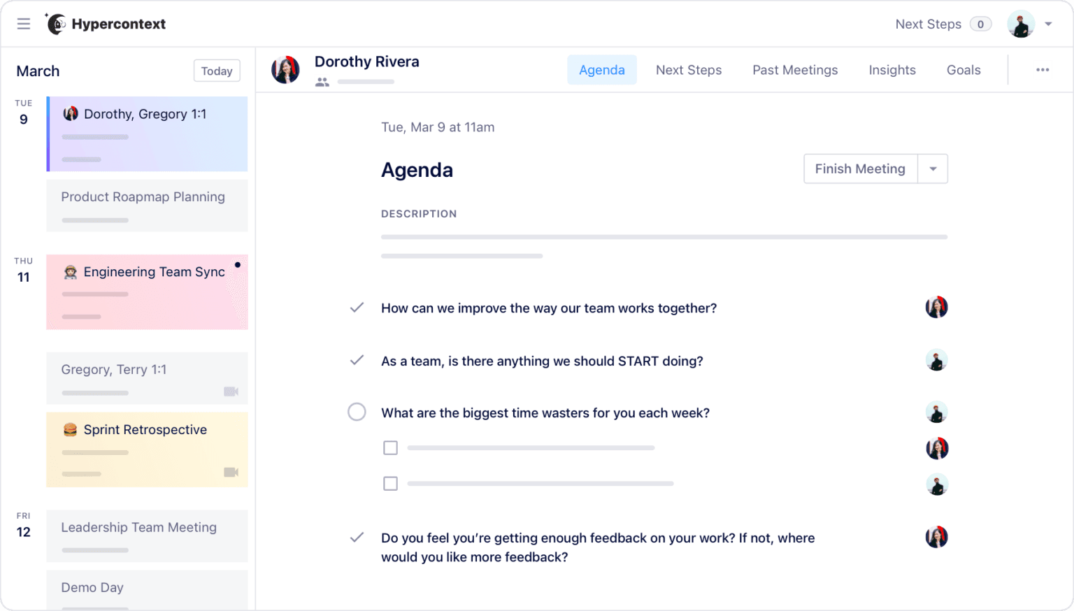 Hypercontext’s meeting scheduling software