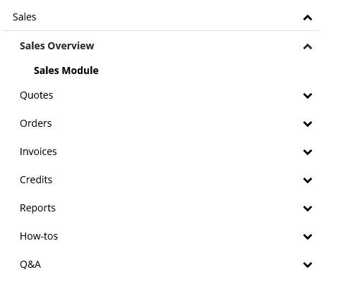 Unleashed “Sales” category