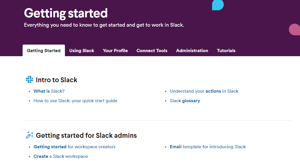 Slack’s getting started guide