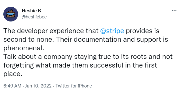 Tweet about Stripe