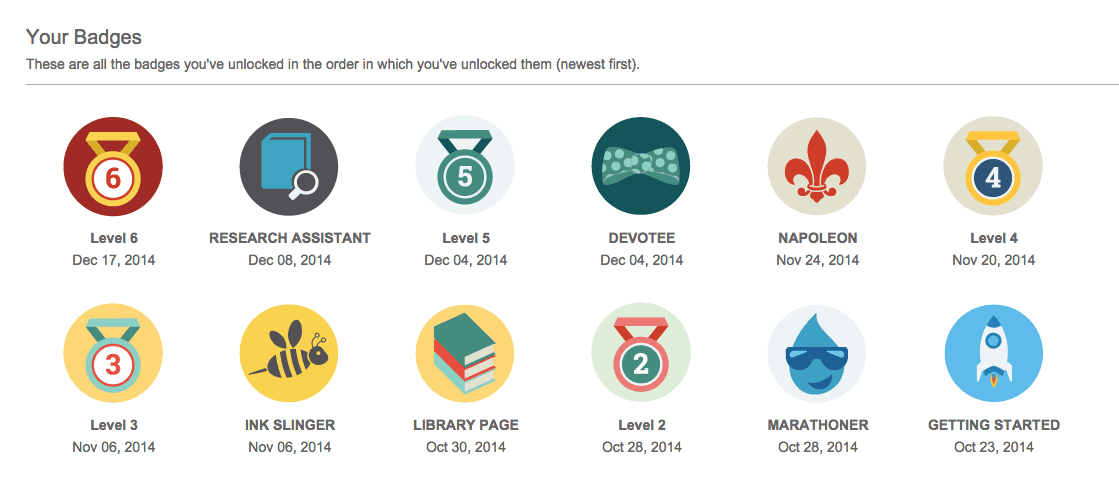 Small rewards for completing levels of the onboarding process and exceptional achievements