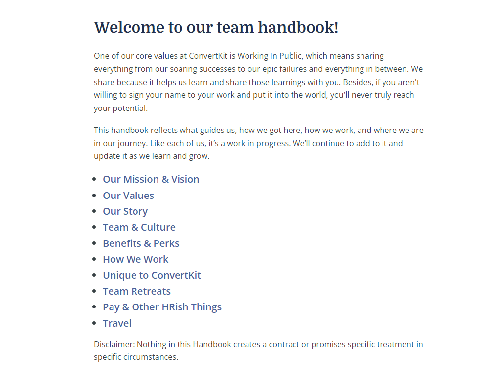 The ConvertKit Team Handbook